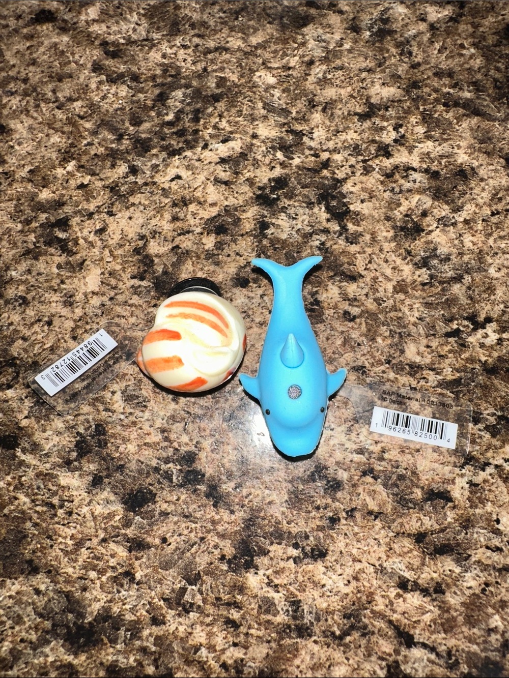 Dolphin & conch shell croc charms